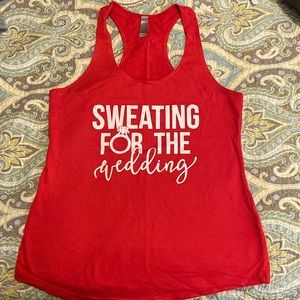 Sweating for the Wedding tank size L